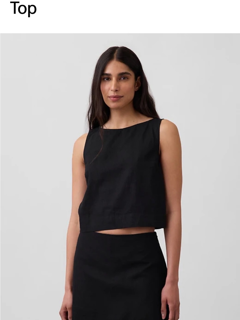 Gap Linen-Blend Crop Shell Tank Top
